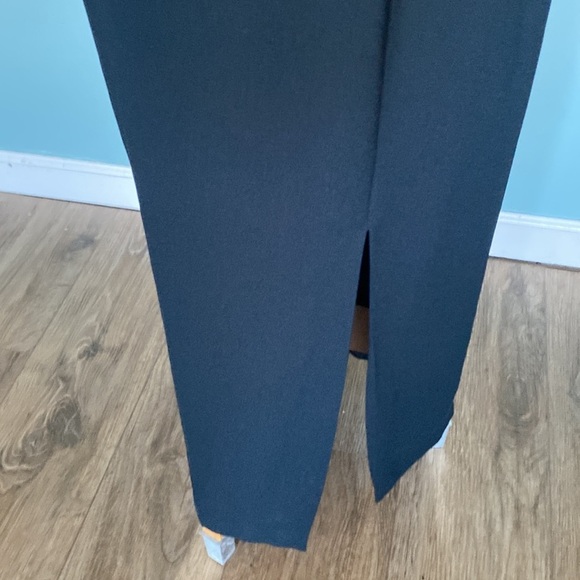 VTG 90’s Carole Little black midi evening gown. Slit lace trim. Size 8 LBD - Picture 3 of 10